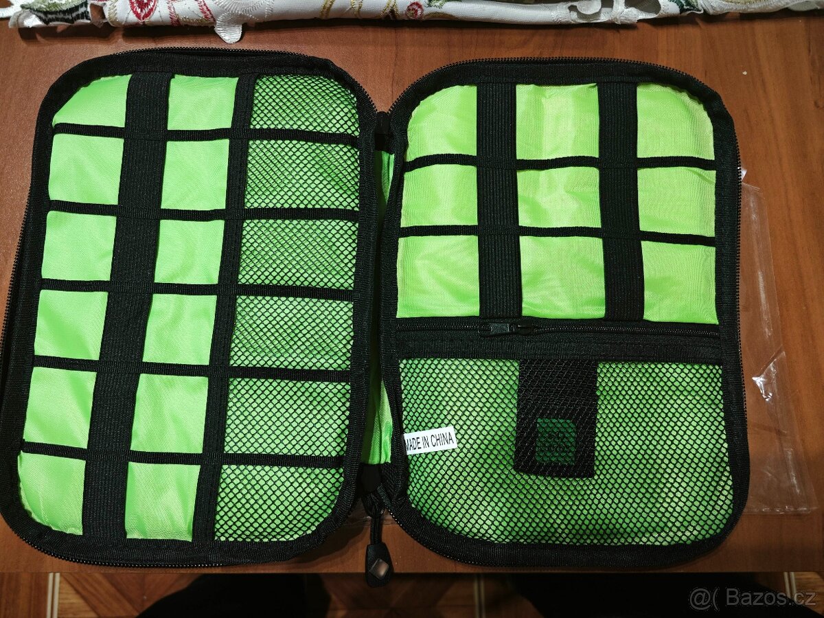 Taška/brašna na kable, nabíječky tablet nová růžová/černá - 5