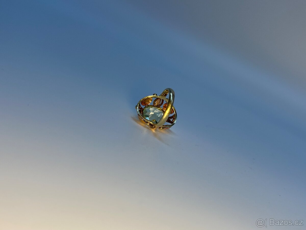 Krásný zlatý prsten - peridot - 5