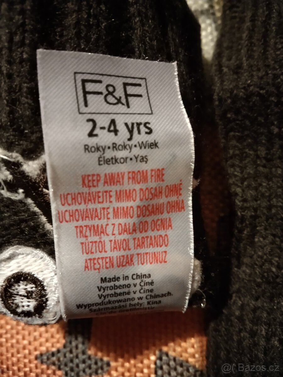 F&F nový dětský zimní set.Velikost 2-4 roky. - 5