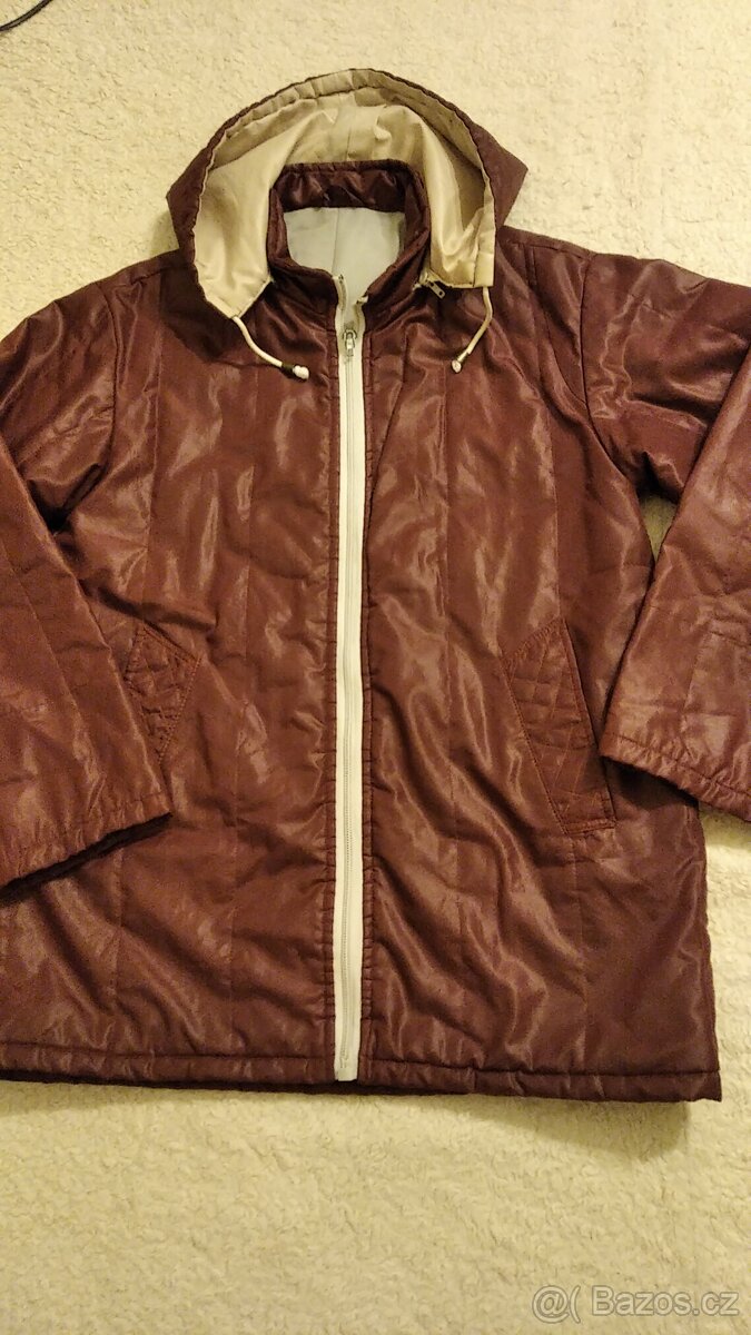 zimní dámská/pánská bunda barva fialová s kapucí; podzimní - 5