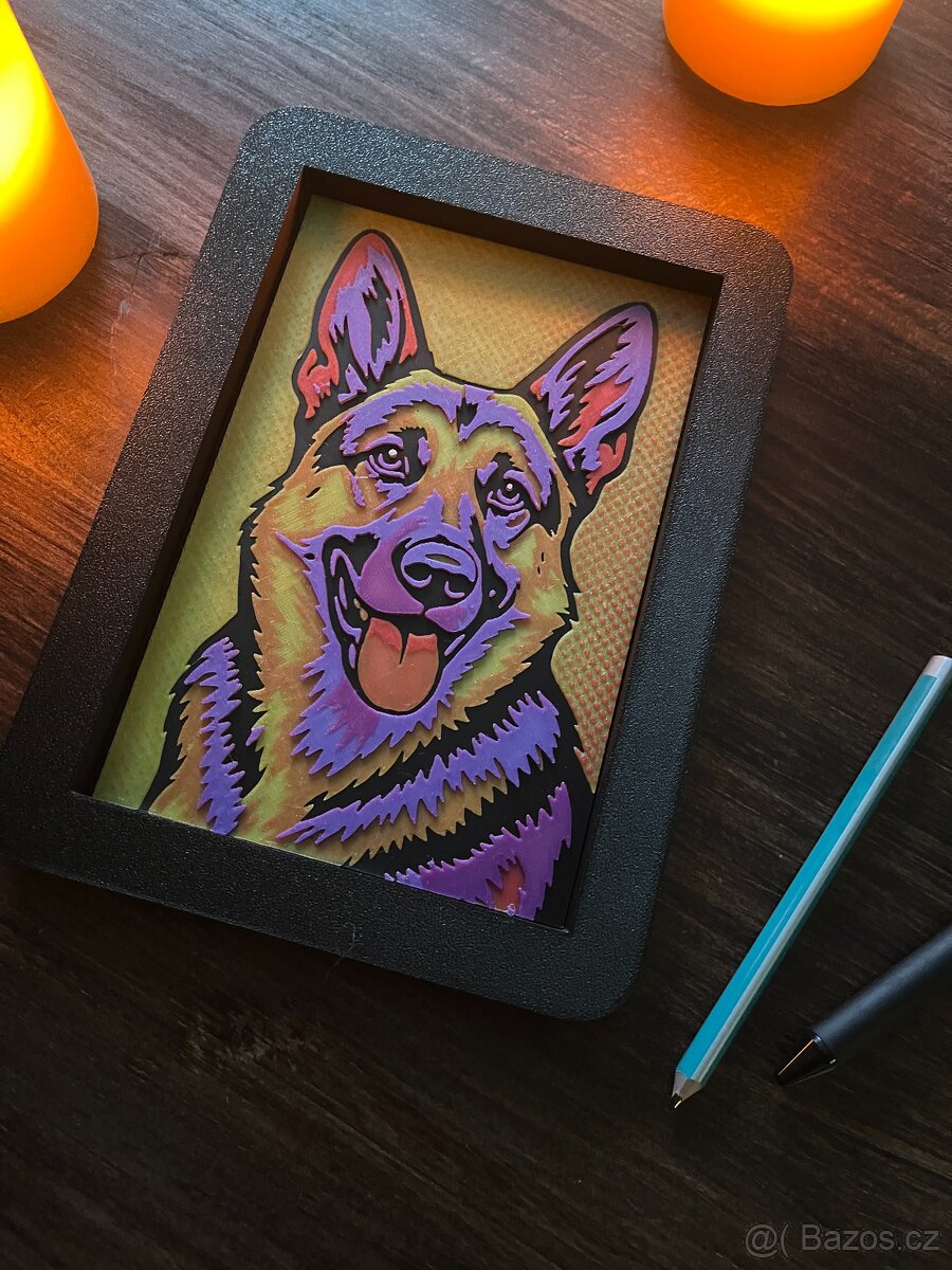 Německý ovčák - 3D tištěný obraz - 5