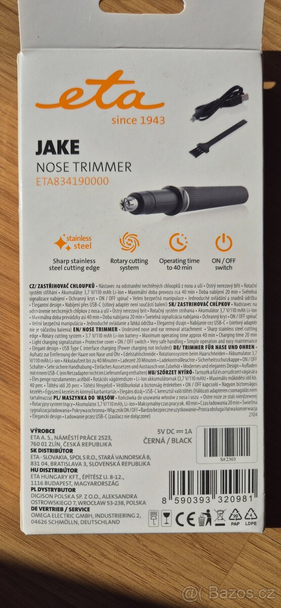 Zastřihovač chloupků ETA Jake černý - 5