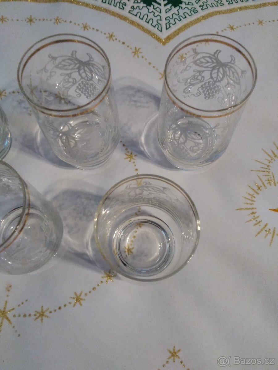 Sada skleniček, zlacený okraj - 5