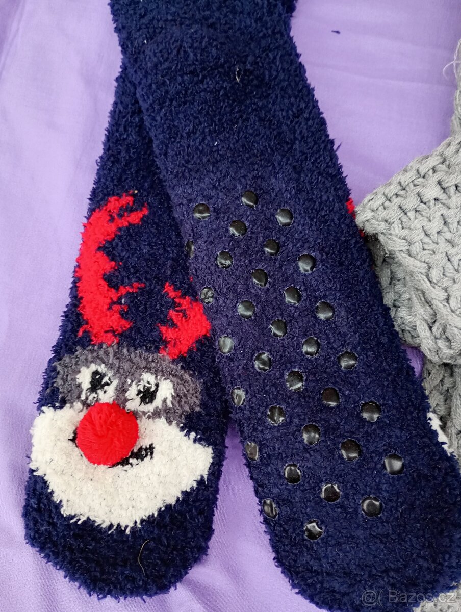 Zimní set čepice, šála, ponožky - 5