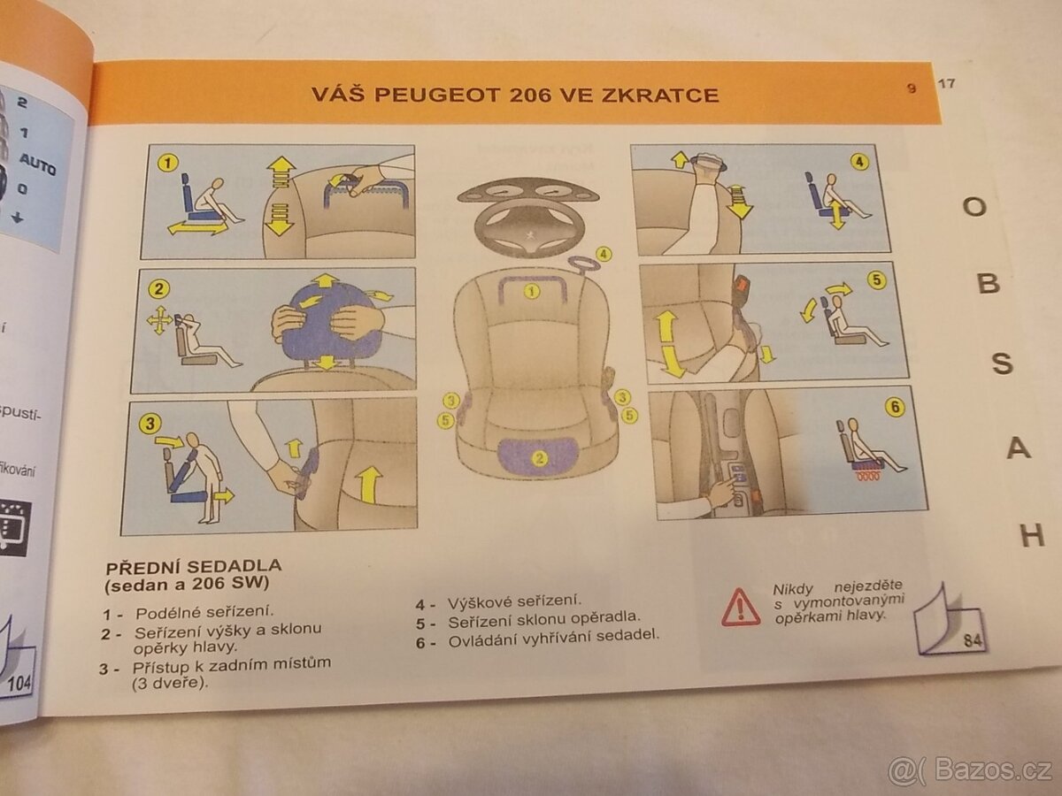 Peugeot 206 a 206SW příručka na obsluhu česky návod uživatel - 5