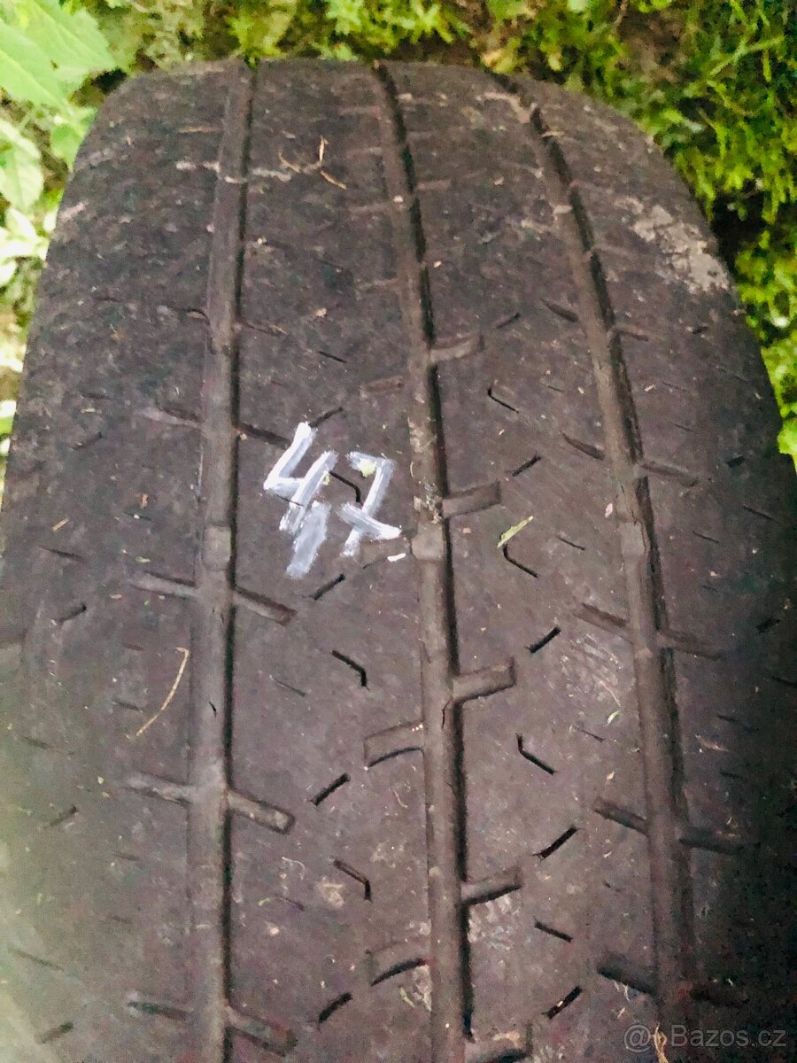 15” VW plechový disk 5x112,letní pneu Barum Vanis 195/70/15c - 5