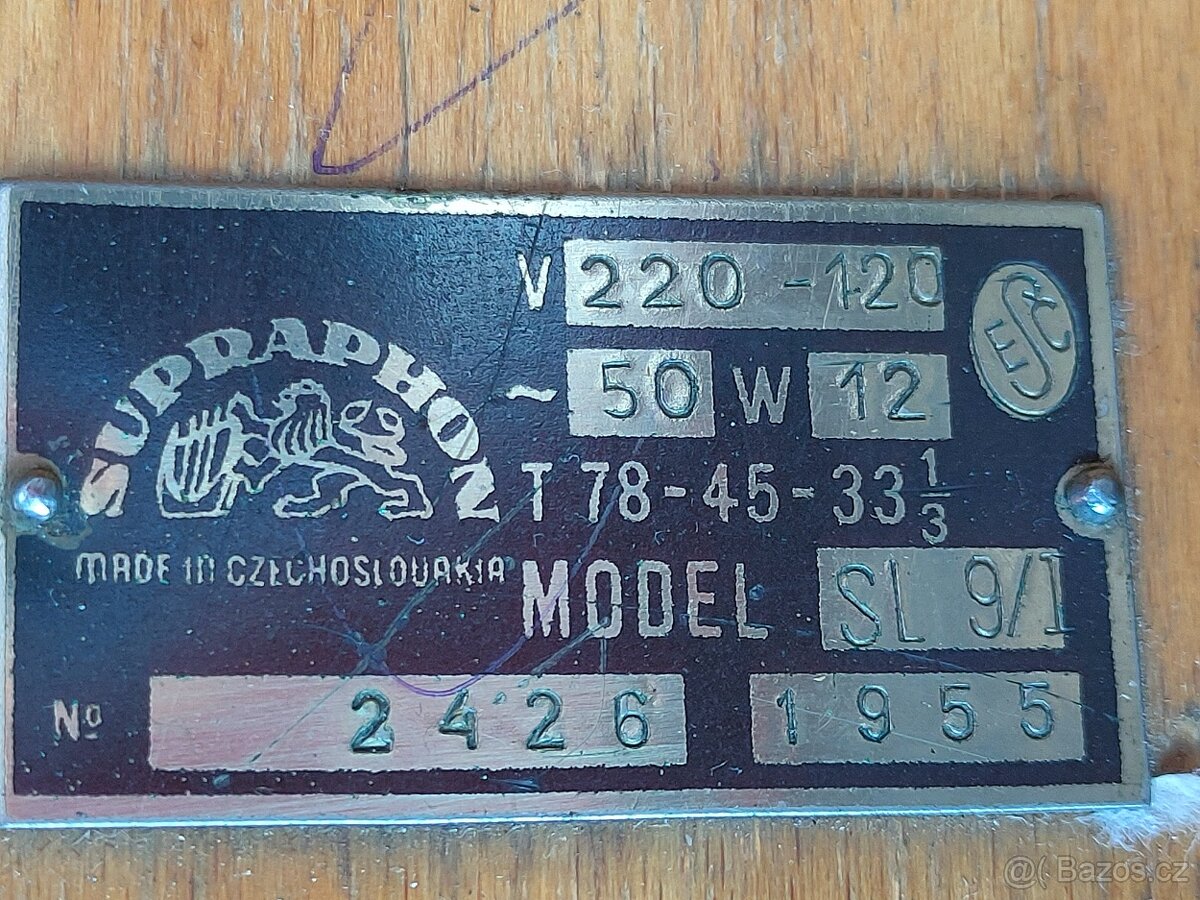 Sestava elektronkové rádio TESLA Máj 623A+gramofon - 5