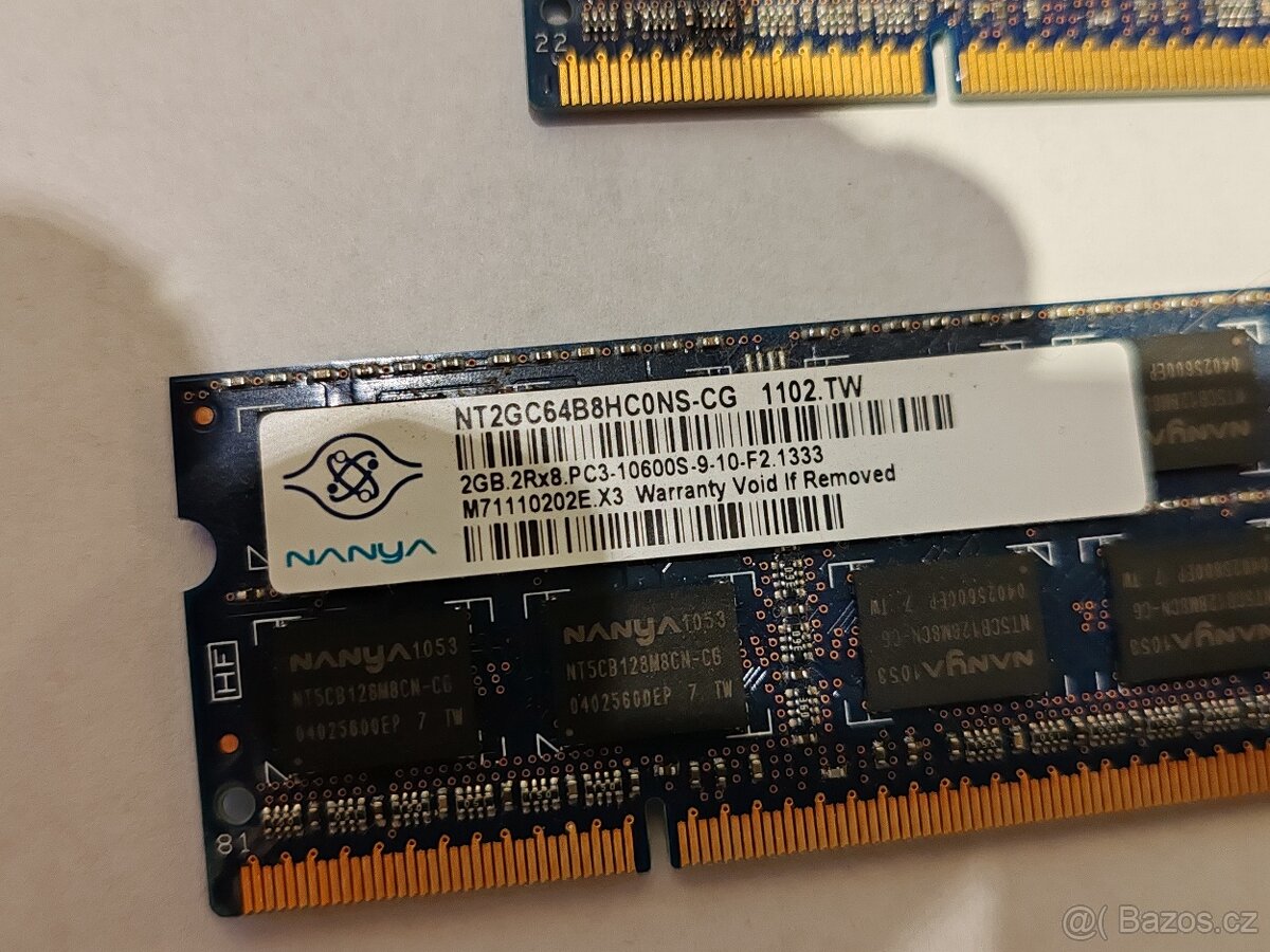 RAMKY paměti DDR3, SODIMM, Ram do notebooku 2x2GB - 5