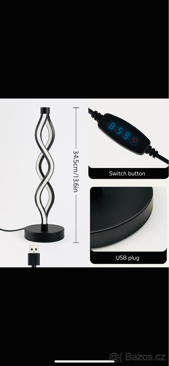 Moderní LED spirálová lampa – nová, stmívatelná, dekorativní - 5