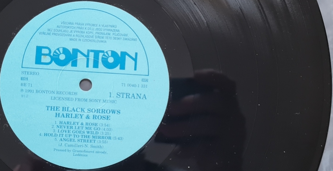 The Black Sorrows – Harley And Ro 1991 LP, VG+ / VYPRANÁ - 5