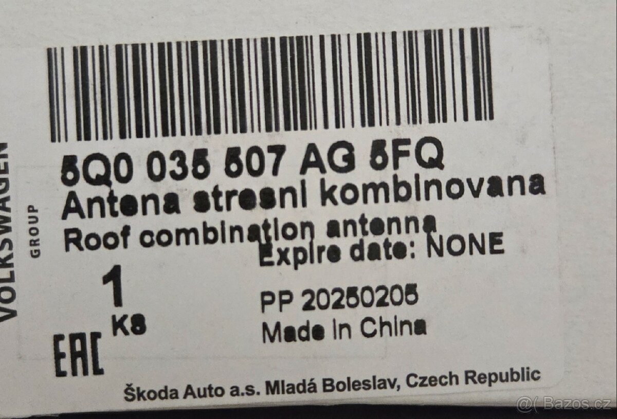 5Q0035507 AG 5FQ anténa, VW, Škoda - 5