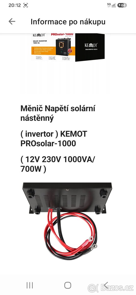 Solární měnič napětí 700W - 5