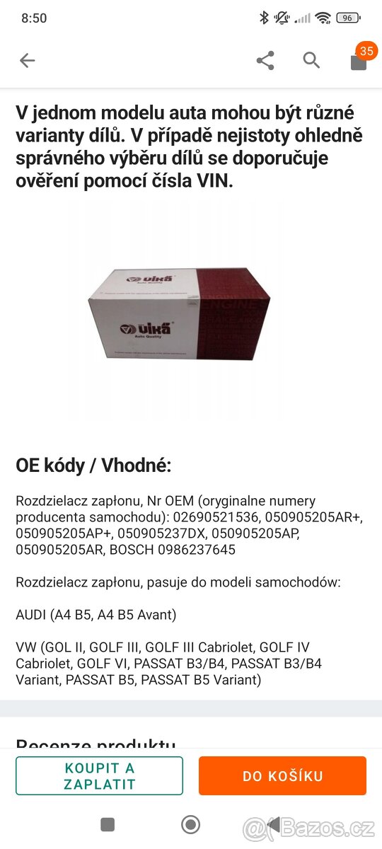 Rozdělovač VW 1,6 / 1,8 - 5