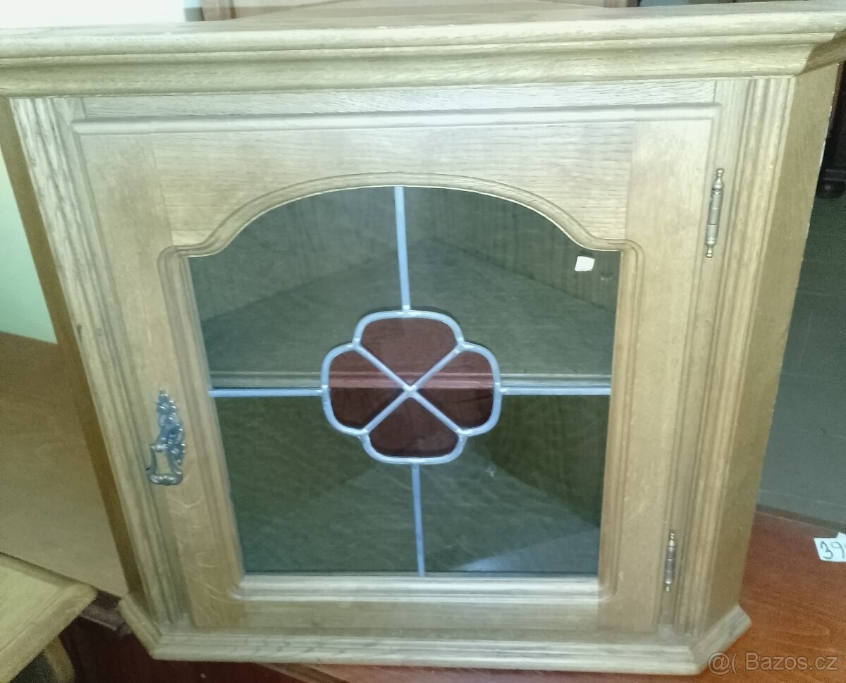 Dubová rohová vitrínky - 2 ks - 5