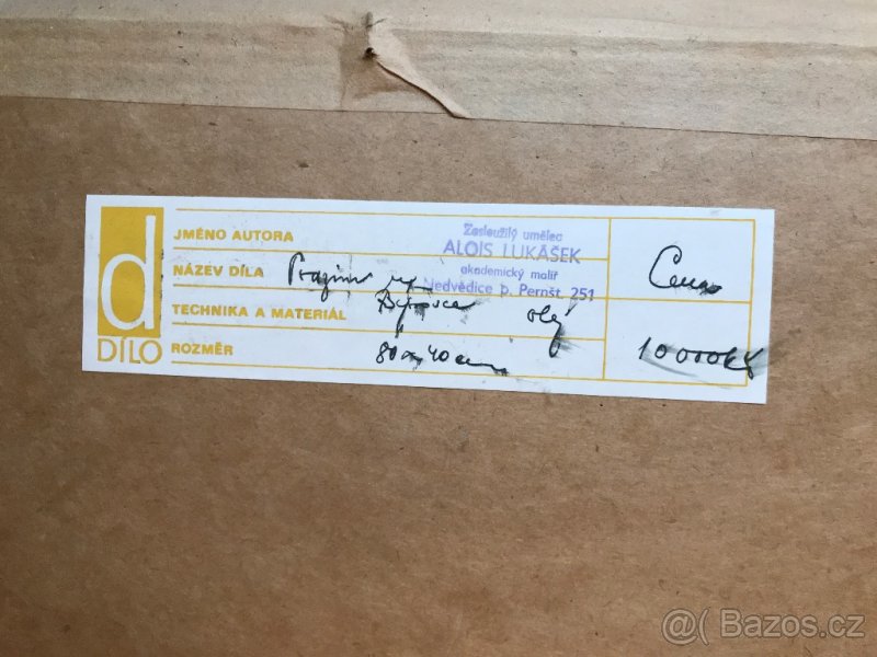 Krásný obraz vesnice na Vysočině, Lukášek, olej na plátně - 5