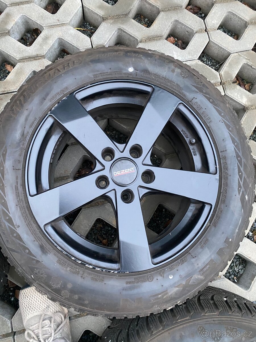 Alu kola 16” 5x112 Dezent a zimní pneu 215/60/R16 - 5