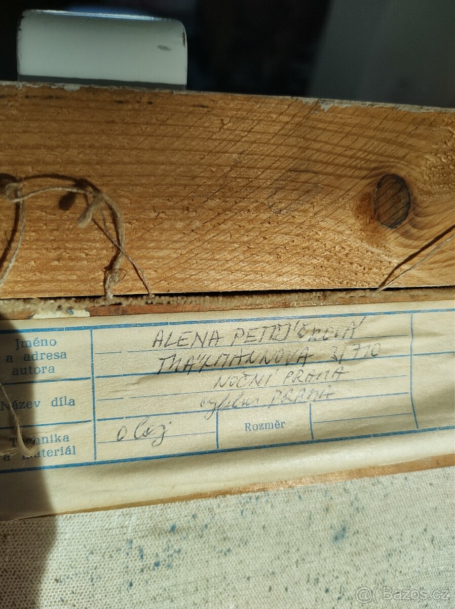 Noční Praha olej na plátně Alena Petričková - 5