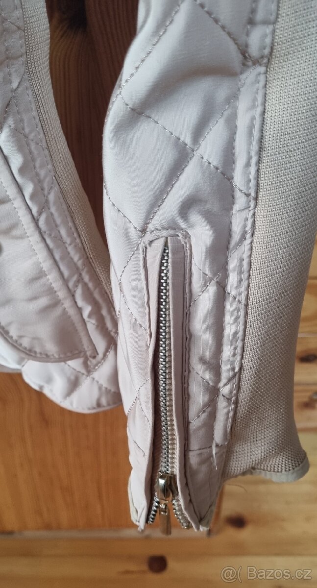 Dámská béžová prošívaná bunda - 5