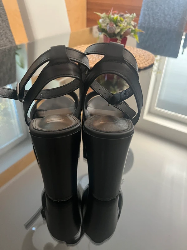 Nové Kožené sandály na platformě. vysoký podpatek, vel.40 - 5