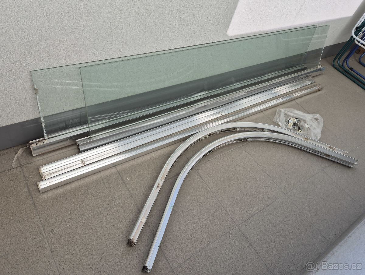 Sprchová zástěna 90x90 čtvrtkruh, díly - 5