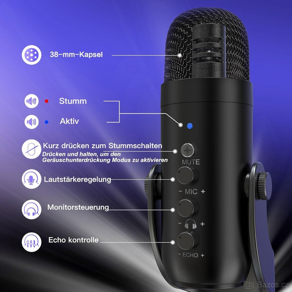 Nový studiový mikrofon pro streamování a hraní - 5