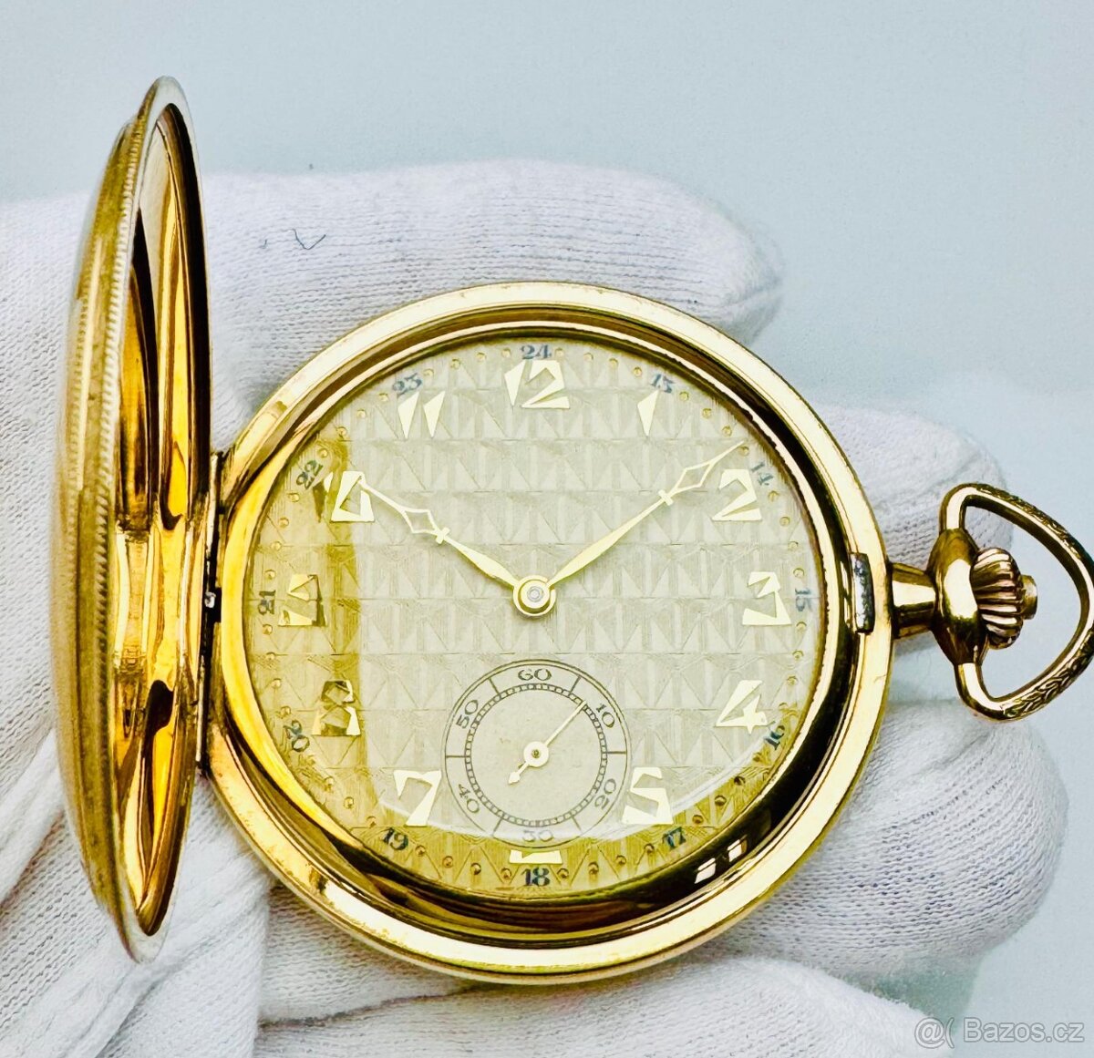 PÁNSKÉ ART DECO KAPESNÍ HODINKY S ETUI A ŘETÍZKEM - 5