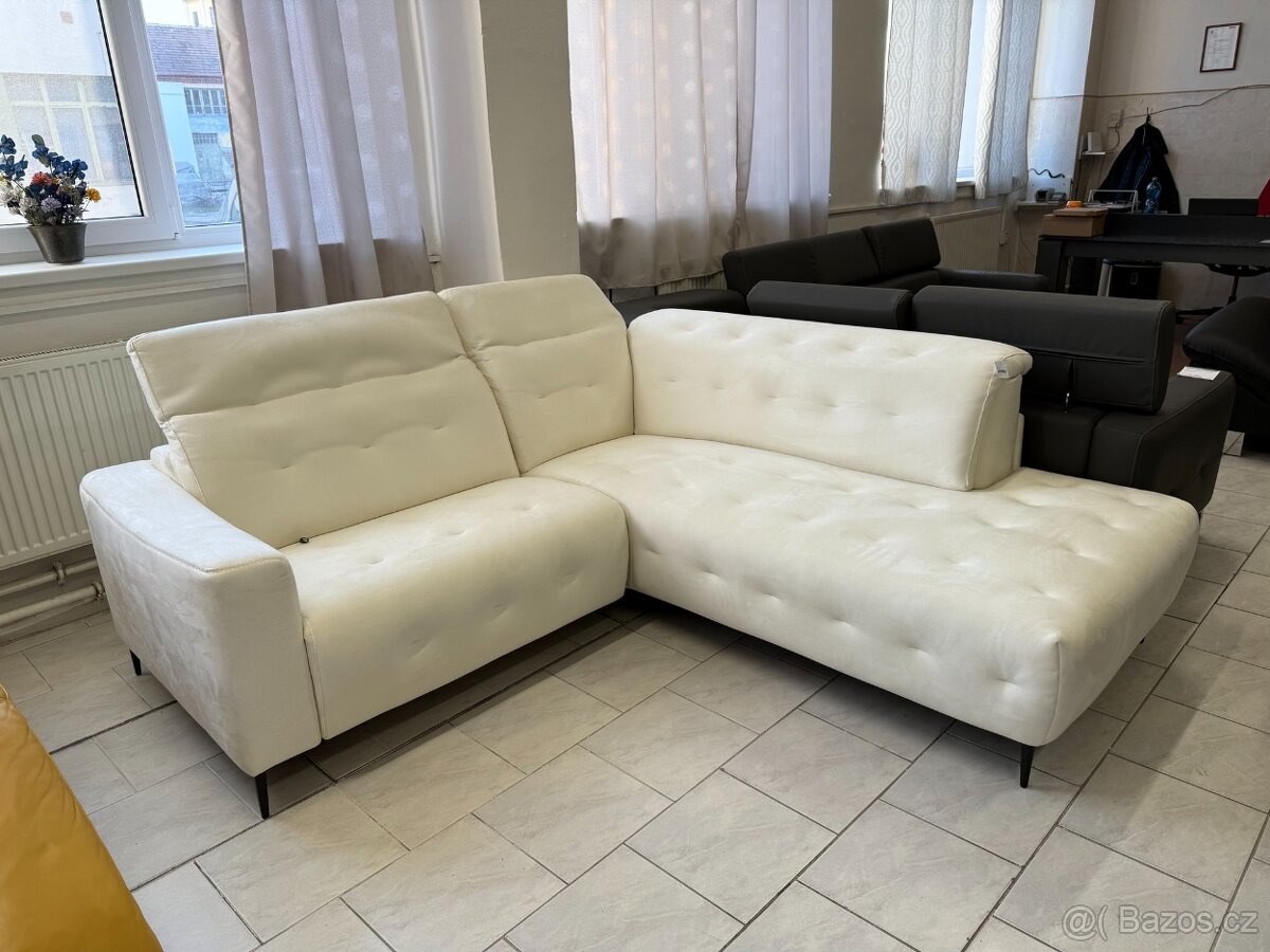 Rohová el. poloh. sedací souprava čalou. NEPOUŽITÁ - 5