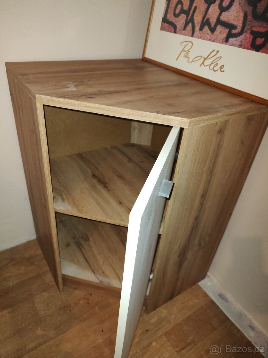 ⭐⭐⭐NOVÁ SKŘÍŇKA ROHOVÁ - SKŘÍN S POLICEMI 60x60x85 - 5