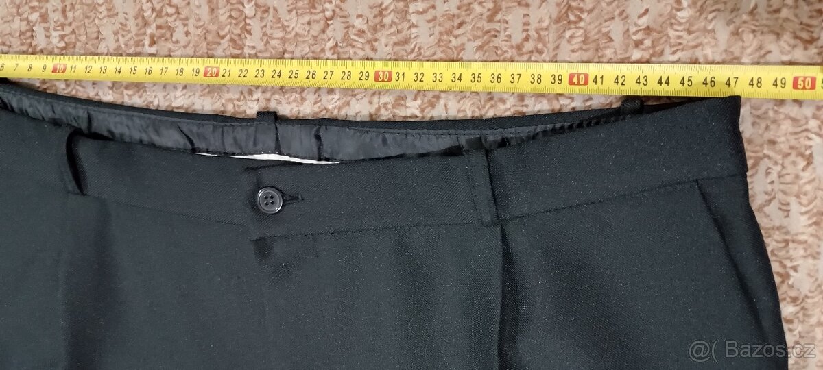 Kalhoty pánské černé k saku - 5