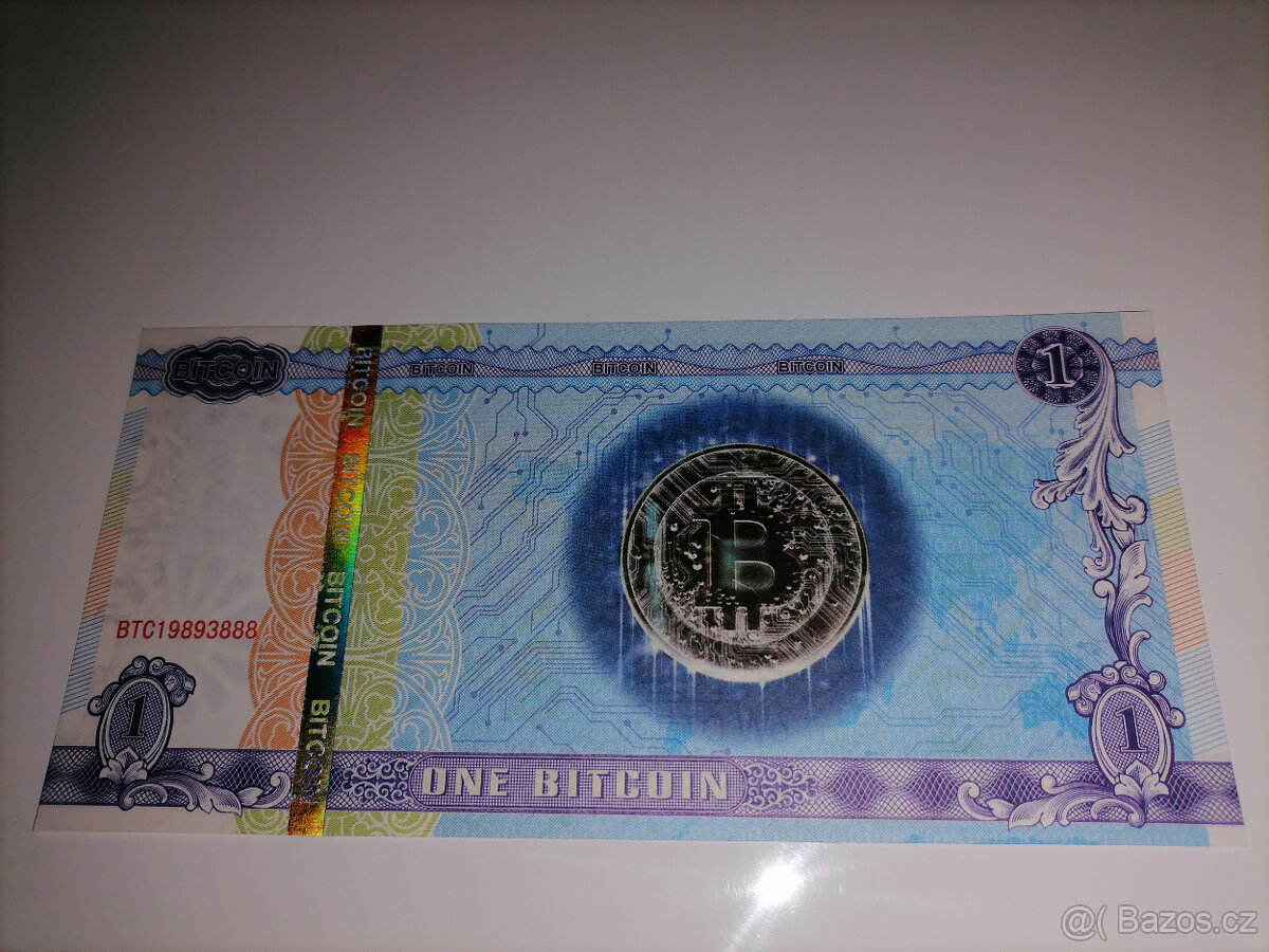 Pozlacená bankovka 24k, suvenýr, záložka, modrá bankovka - 5