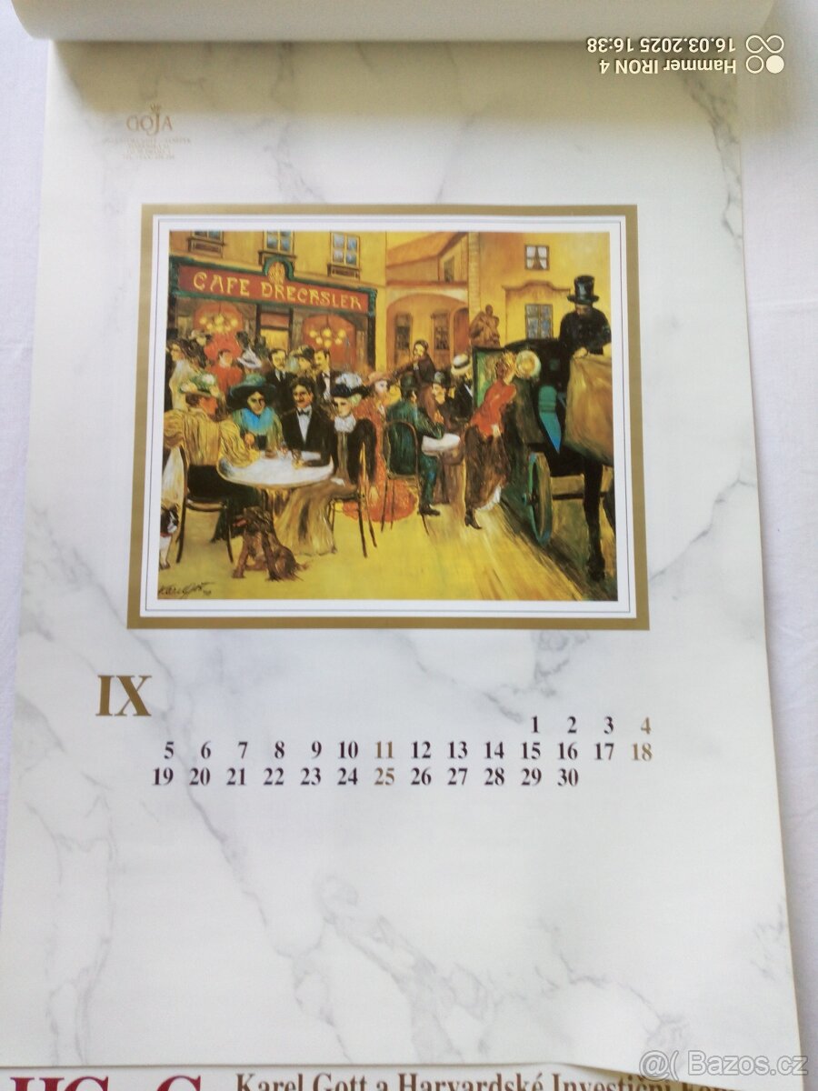Karel Gott obrazy -kalendář z roku 1994 - 5