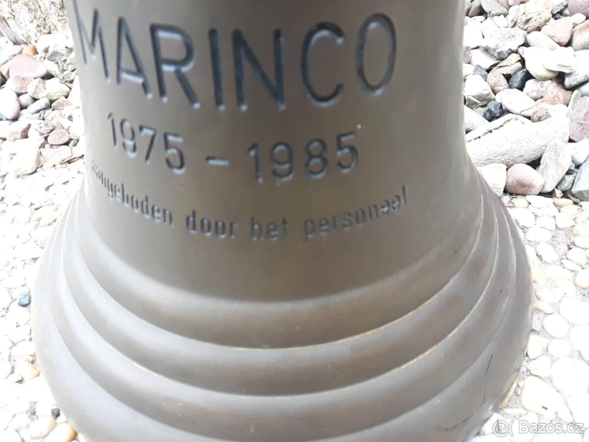 Starý mosazný lodní zvon Marinco 1975-1985 Holandsko - 5