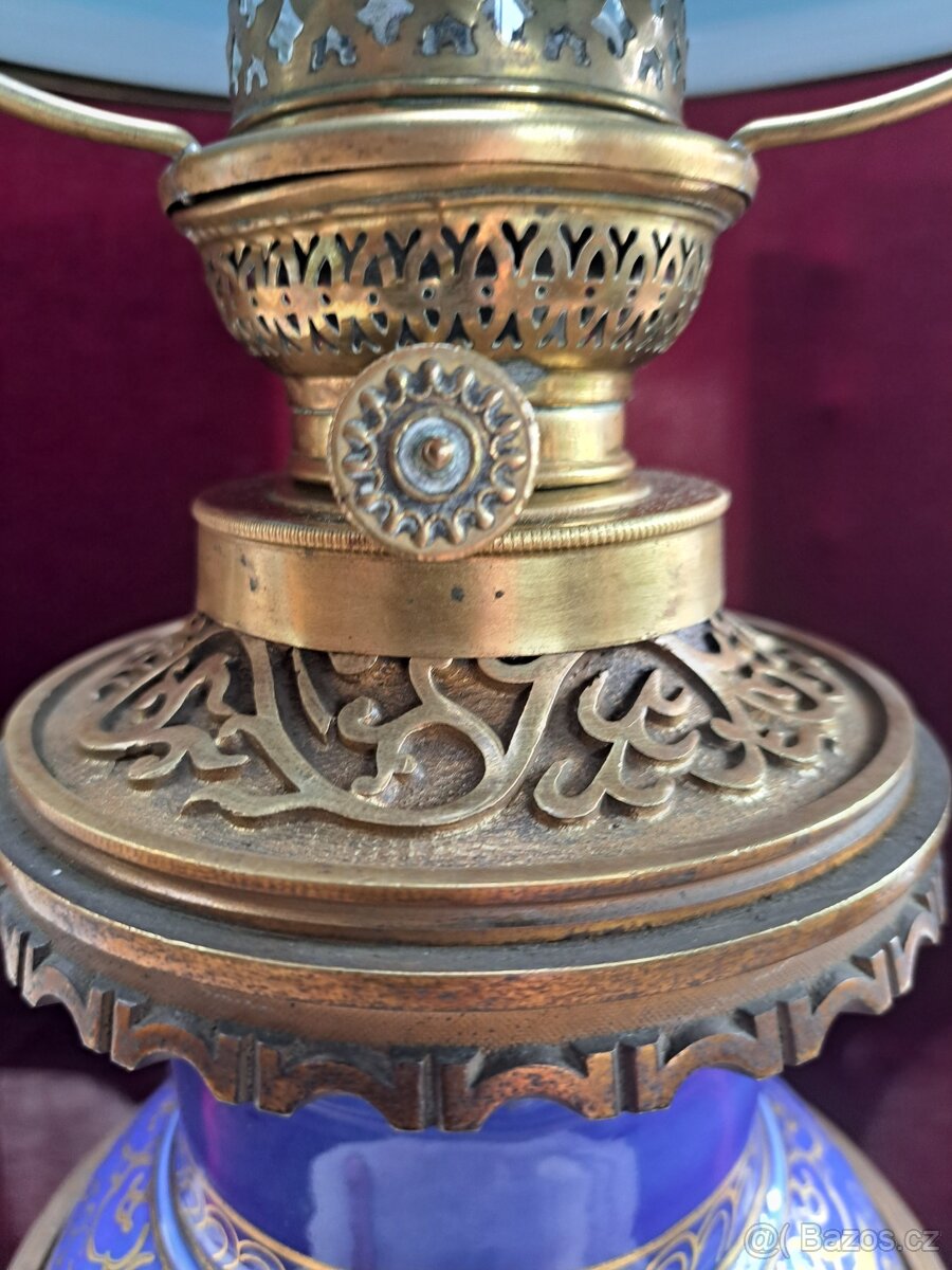 Petrolejová lampa - modrá - 5