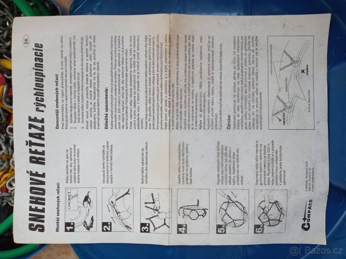 Sněhové řetězy na většinu aut nižší střední třídy. - 5