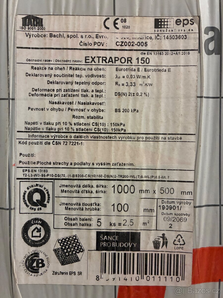 Polystyren extrapor 150 - 100mm 22,5m2 - 5