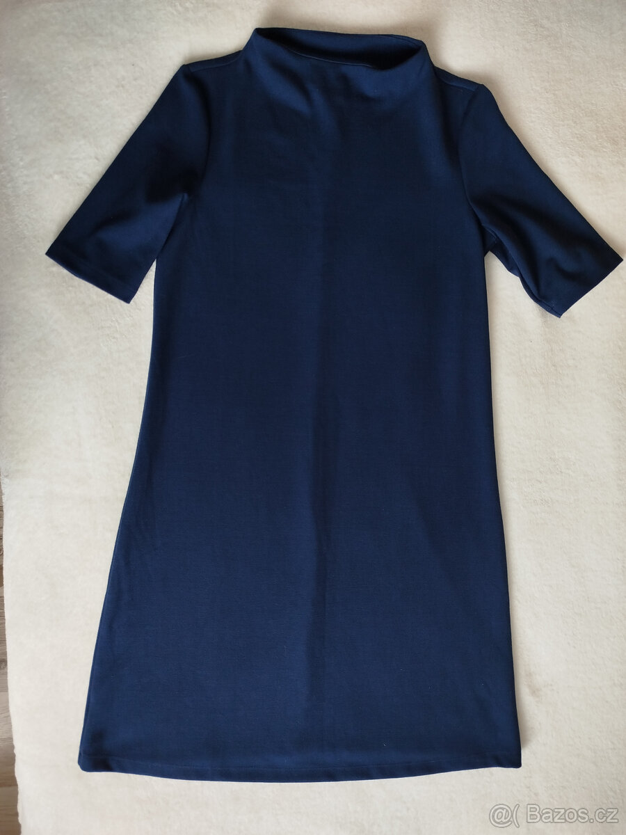 temně modré, úpletové šaty - 5