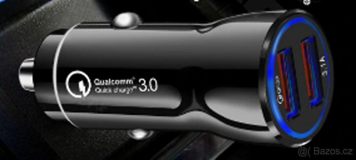 CL multi USB rychlonabíječky do auta,s LCD,podsvícením,QC3.0 - 5