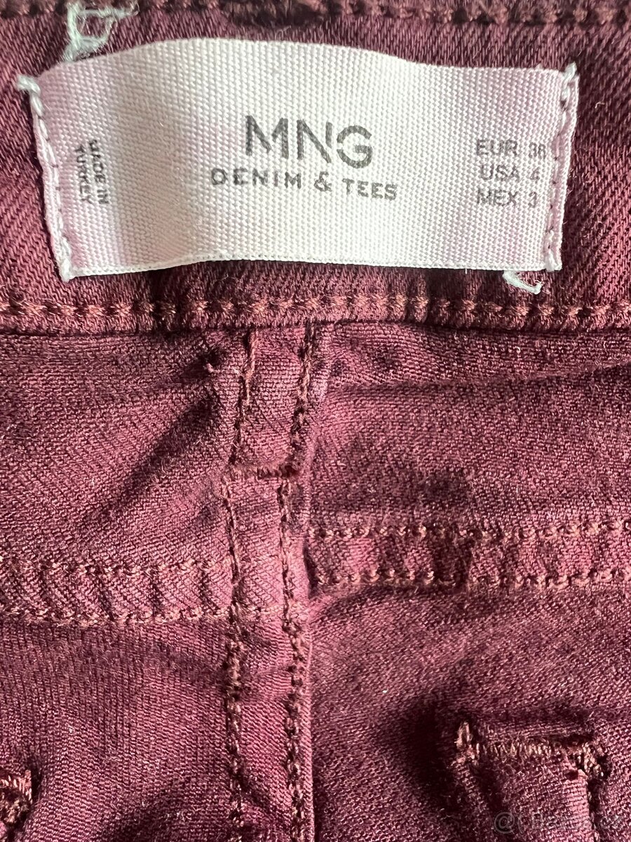 Dámské tmavé vínové džegíny - 5