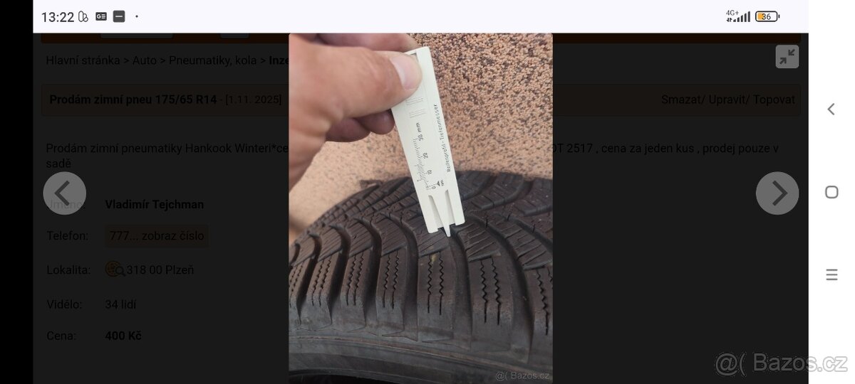 Prodám zimní pneu 175/65 R14 - 5