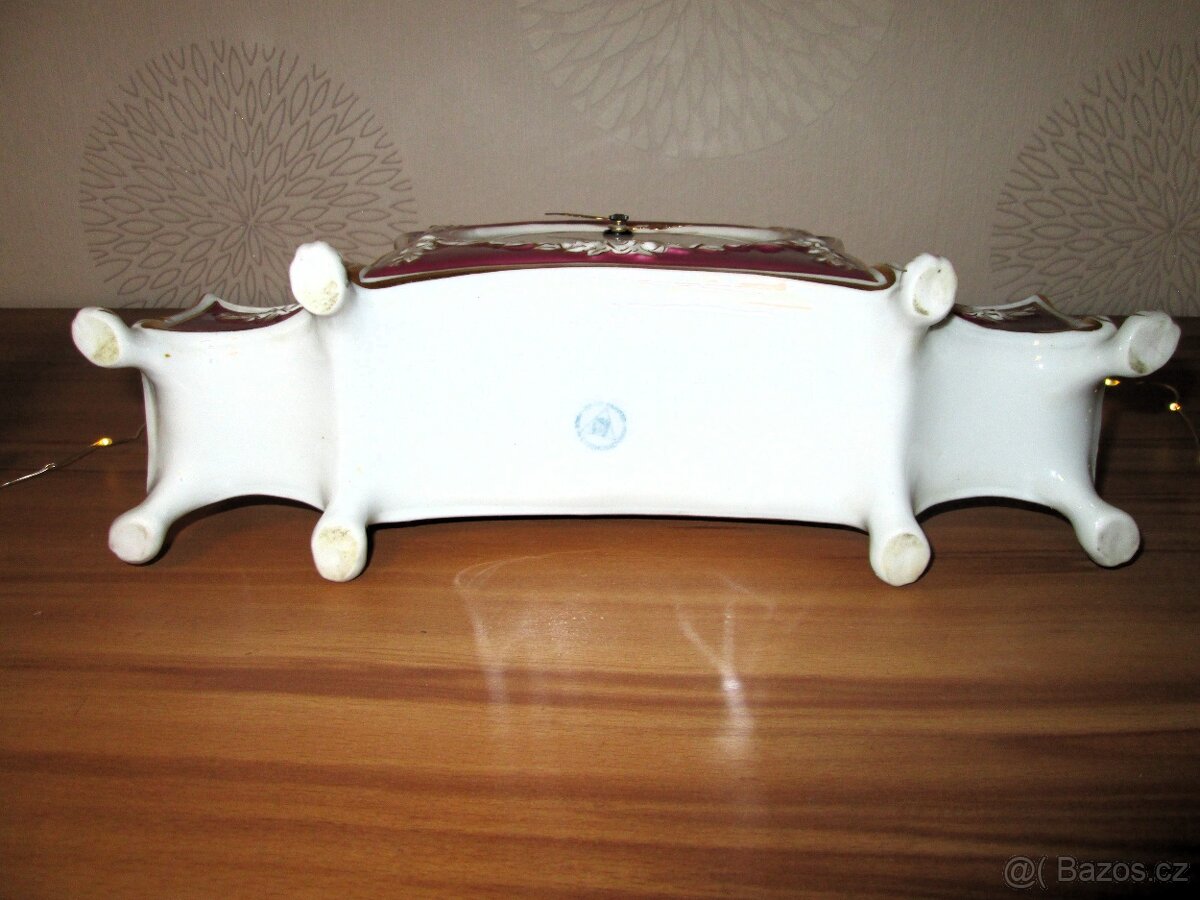 Porcelánové empírové hodiny Hamos Komtesa - 5