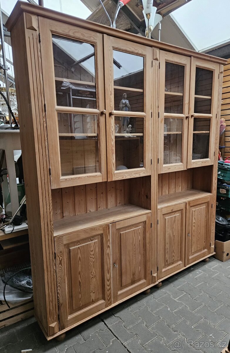 Knihovna, kredenc, vitrína, masiv - 5