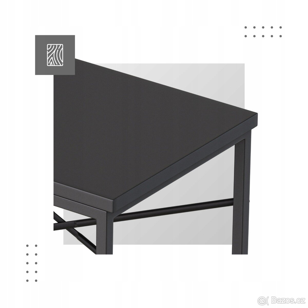 Moderní počítačový stůl s regálem - černý - 5