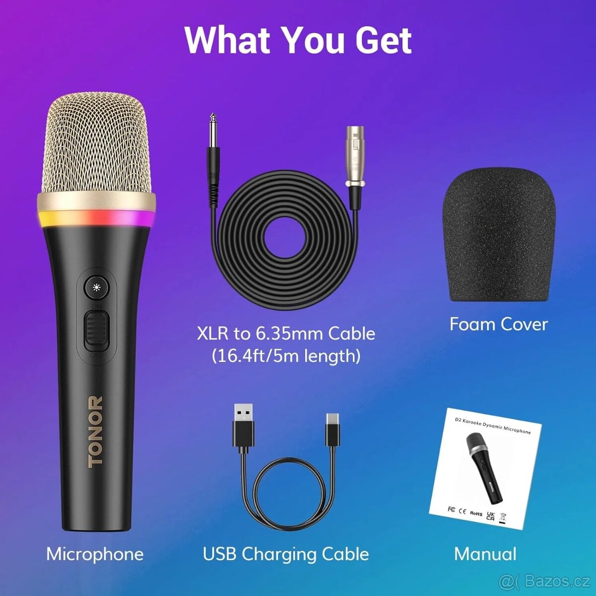 Dynamický mikrofon Tonor D2 RGB - 5