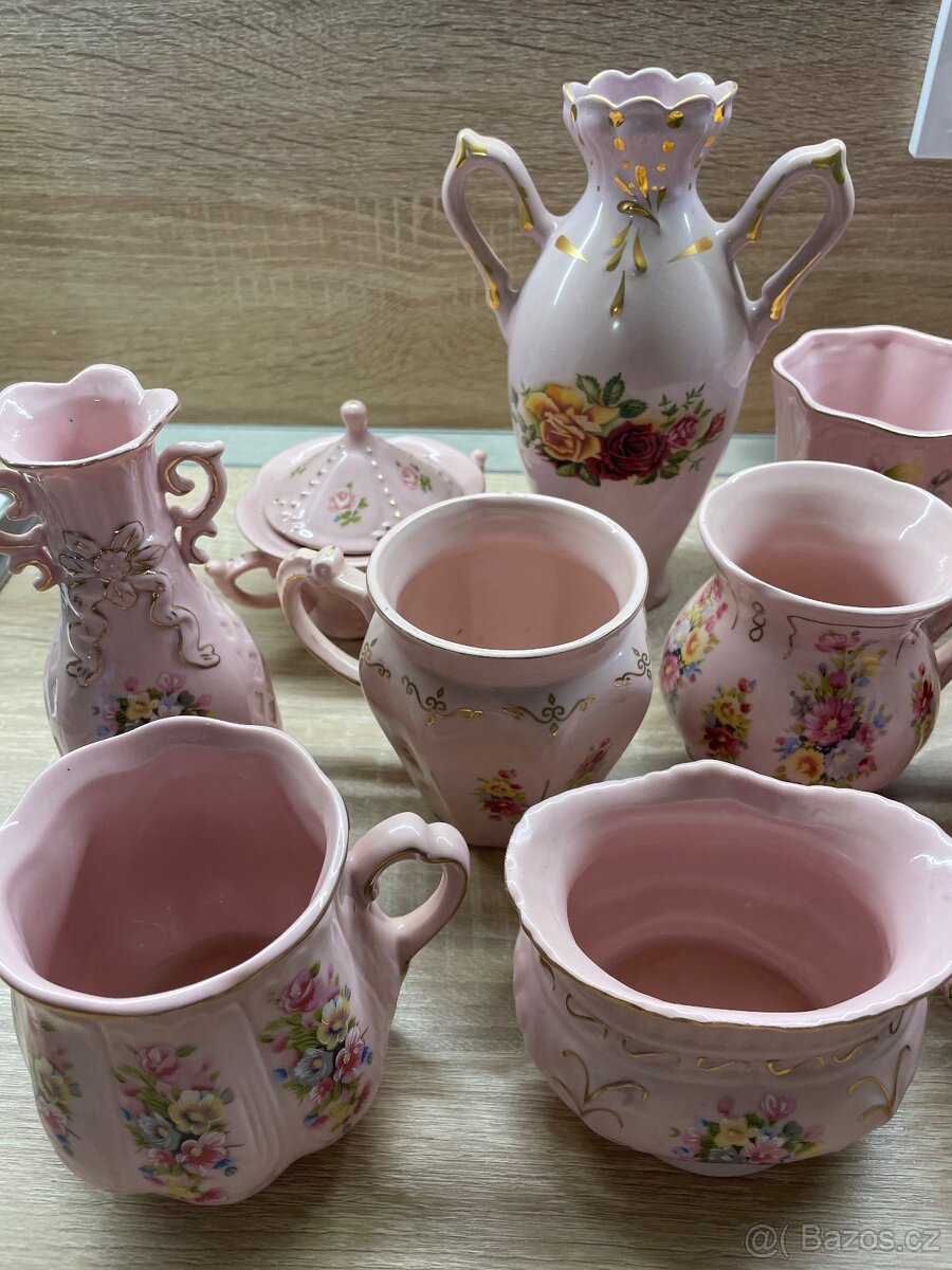 Růžový čínský porcelán - 5