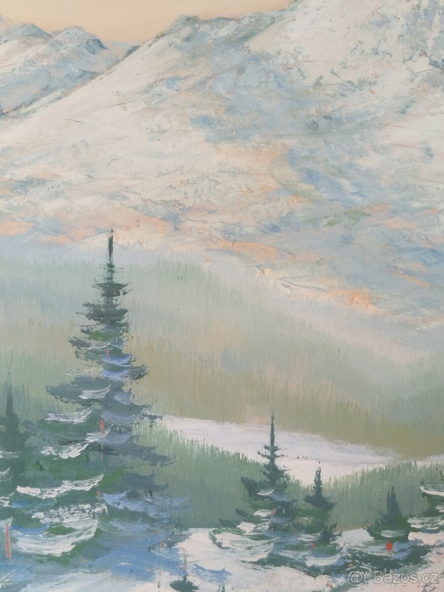 obraz ZIMNÍ VYSOKÉ TATRY, olej, Jan Boža Pospíšil 1946 - 5