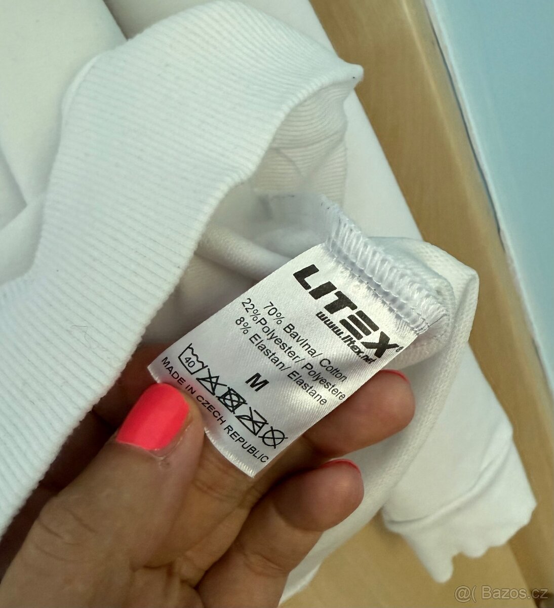 Dám. bílá mikina Litex, velikost S/M, sleva - 5