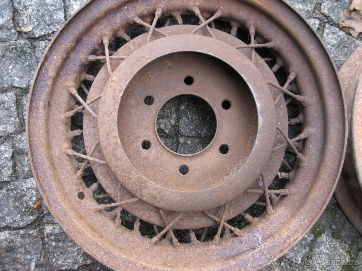 Drátěné Disky Hering 3,62 x 17" Tatra Praga Horch Mercedes - 5