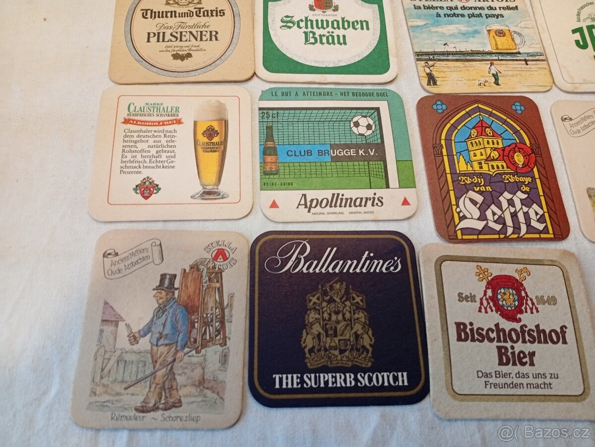 Staré pivní tácky - 32 ks - 5