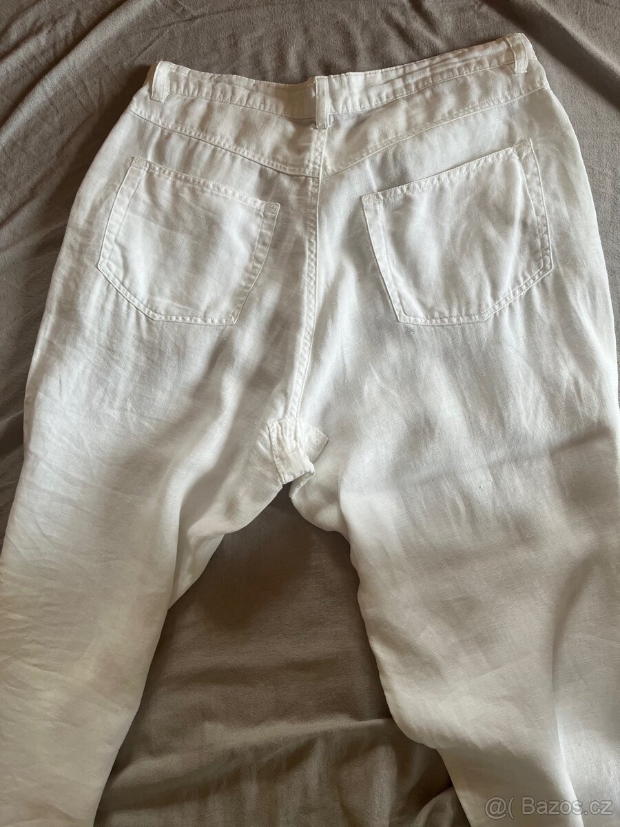 Letní pánské kalhoty 100 %len - 5