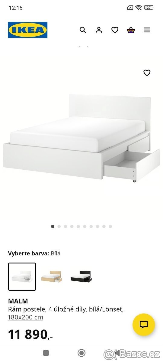 Prodám manželskou postel IKEA 180cm x 200cm - 5